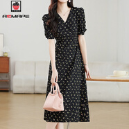AEMAPE小個(gè)子巨好看的裙子2026夏季新款碎花連衣裙收腰顯瘦A字中長(cháng)裙女 花色 M 105-115斤