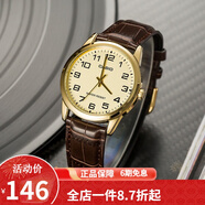 卡西歐（CASIO） 卡西歐(CASIO)男表休閑簡(jiǎn)約石英皮帶手表學(xué)生腕表商務(wù)送男友禮物 MTP-V001GL-9B