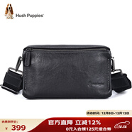 暇步士（Hush Puppies）斜挎包單肩包頭層牛皮男大容量復古郵差小挎包休閑簡(jiǎn)約生日禮物