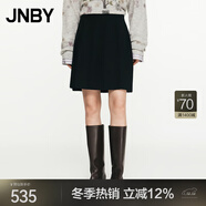 JNBY/江南布衣春秋半身裙通勤H型巴素蘭羊毛短款腰裙5O8D13680 001/本黑 S