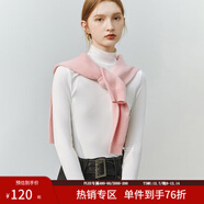 范思藍恩22FS4378親膚軟糯半高領(lǐng)修身打底衫女秋冬內搭長(cháng)袖針織衫 本白色 XS