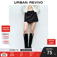 UR2025春季新款女裝格雷系通勤氣質(zhì)假兩件高腰短褲UWM650020 寶藍 (偏短) XS