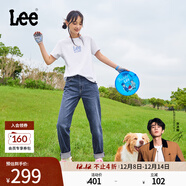 Lee【張凌赫代言】411舒適高腰小直腳中深藍色水洗女牛仔褲A5662 中深藍(25褲長(cháng)) 27 (110-115斤可選)