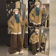 依樂(lè )琦早春韓系常規款工裝棒球衫女2025年春季新款 【卡其色】 XL 60/65kg