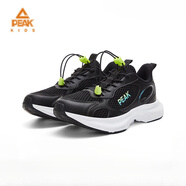 匹克（PEAK）兒童跑步鞋透氣2025春秋新款閃電流線(xiàn)男童運動(dòng)跑步鞋防滑耐磨 黑色/熒光綠 40