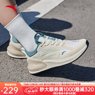 安踏（ANTA）C37+減震軟底跑步鞋女秋季跑鞋休閑運動(dòng)鞋女鞋 -6淺米白/遠足綠 38