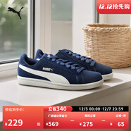 彪馬（PUMA）復古休閑黑白薄底板鞋男女款經(jīng)典低幫運動(dòng)鞋SMASH 361730 深藍色-白-20 37.5