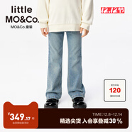 little MO&Co.小酒窩同款little moco童裝25新款女童親子裝仿?tīng)C鉆喇叭褲牛仔褲 牛仔藍色2 165 165/67