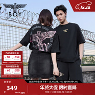 BOY LONDON【黑粉風(fēng)暴】短袖男女同款翅膀夏季黑色潮牌T恤N01911 黑印粉N01920 經(jīng)典 M