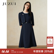 玖姿（JUZUI）商場(chǎng)同款女裝優(yōu)雅赫本風(fēng)兩件套連衣裙女春季 丈青 S