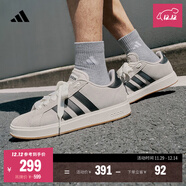 adidas「面包鞋」GRAND COURT BASE 00s休閑低幫板鞋男女阿迪達斯   奇跡礬土棕/黑色/漢玉白   42