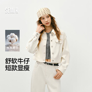 森馬（Semir）牛仔外套女利落短款復古時(shí)尚箱型夾克2026春時(shí)尚通勤109126108005