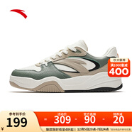 安踏（ANTA）波浪鞋板鞋低幫撞色女鞋 【男款】象牙白/微醺綠/裸卡其-3 44