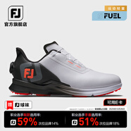 FootJoy高爾夫球鞋男鞋FJ全新Fuel運動(dòng)輕量golf無(wú)釘鞋運動(dòng)防滑耐磨鞋子 55435[旋鈕款]-白/黑/橙 40 碼=美碼7碼