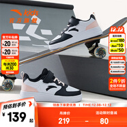 安踏兒童板鞋男女童小白鞋新品皮面百搭學(xué)生休閑鞋耐磨中大童魔術(shù)貼 【女款】安踏白/黑/嬰兒粉8088-2 36