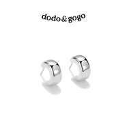 DODOGOGO耳環(huán)自選女氣質(zhì)韓國個(gè)性復古風(fēng)耳墜925銀耳釘 銀色-金屬半圈耳環(huán)