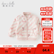 戴維貝拉（DAVE＆BELLA）春秋兒童外套男童秋裝女童寶寶衣服童裝男孩嬰兒搖粒絨棒球服服裝 粉色萌兔【DB396-FF】 100 cm（建議身高90-100cm）