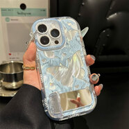 DUTRIEUX藍色羽紗蝴蝶適用VIVOY300Pro手機殼Y200Y100新款Y78Y77Y76防摔全 泡芙羽紗殼光油藍色蝴蝶2542utterfly鏡面 vivo Y72t