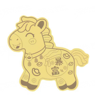 珍尚銀中國黃金馬上暴富足金999黃金手機貼送女朋友老婆媽媽飾品