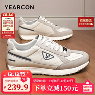 意爾康男鞋運動(dòng)休閑鞋潮流低幫戶(hù)外舒適慢跑鞋 96511W 白/灰 44 