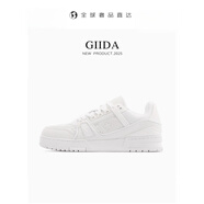 邦得（BANGDE）驢家板鞋男trainer小胖丁2025年新款厚底增高運動(dòng)休閑黑白熊貓女 小胖丁-純白色 37