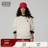 Teenie Weenie小熊秋季簡(jiǎn)約圓領(lǐng)套頭衛衣學(xué)院風(fēng)短款上衣休閑時(shí)尚女 乳白色 L (170)