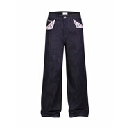 溥畔美式直筒褲夾克長(cháng)袖拉鏈翻領(lǐng)抗起球寬松舒適OL時(shí)尚 深藍色 S