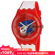 斯沃琪（Swatch）小丑魚(yú)紅藍色透明表男士手表活潑學(xué)生表41mmSUOR102奢侈品潮牌 pic OS