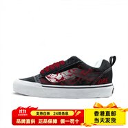 VANS【定制球鞋】Vans Knu Skool 火焰暗紋 暗黑風(fēng) 元素 哥特韻味 潮 紅色 35