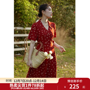 獨束大碼女裝法式小翻領(lǐng)連衣裙女夏季新款遮肉顯瘦雪紡裙子 紅色 2XL （尺碼：4）