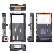 NLKA跨境紅辣椒黑科技15米潛水殼防水保護適用蘋(píng)果三星手機殼華為小米 二代藍+橙（帶排氣孔）