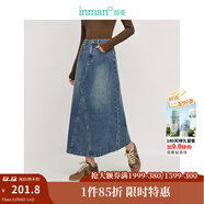 茵曼（INMAN）時(shí)尚繡花立領(lǐng)襯衫洋氣寬松休閑長(cháng)袖襯衣 牛仔藍半身裙-18438189 L （褲子 28碼）