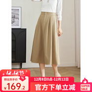 熙世界白色天絲襯衫女2025秋季新款獨特別致繡花七分袖襯衣女裝上衣 卡其色-半身裙 XL