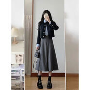 吉品帝2025新款韓系學(xué)院風(fēng)JK制服西裝連衣裙子迪士尼穿搭三件套裝女秋冬 M