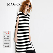 MO&Co.設計感直筒廓形黑白條紋連衣裙法式氣質(zhì)小眾設計感裙子摩安珂 黑白條色-第2批 XS 155