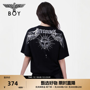 BOY LONDON【暗黑羅盤(pán)】夏情侶款短袖權杖印花炸街潮牌T恤N01906 黑印銀N01906 經(jīng)典升級款 XS