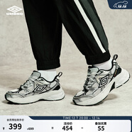 茵寶（Umbro）紀元鞋R909男鞋運動(dòng)鞋情侶復古休閑鞋時(shí)尚厚底女鞋 銀色/白瑪瑙 35.5