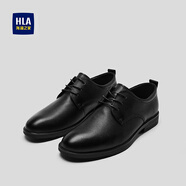海瀾之家（HLA）正裝皮鞋男頭層牛皮系帶透氣通勤鞋子男HSXSD5F013A 黑色13 44 (270mm)