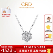 CRD克徠帝【現貨閃發(fā)】18K金鉆石項鏈女群鑲顯鉆鉑金鎖骨鏈克拉效果 【X0322B】鉑金 共約40分