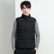 鴻星品牌斷碼輕薄款羽絨服保暖背心馬甲男立領(lǐng)大碼寬松短款坎肩外套 黑色紅星鴻星爾克 L