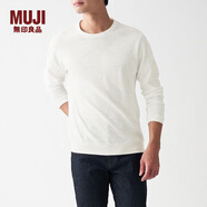 MUJI MUJI 男式 粗細不均棉線(xiàn) 天竺編織 長(cháng)袖T恤 打底衫 米白色 1A M
