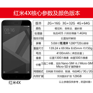 MIUI/小米 Redmi Note 5A小屏4X智能手機6A雙卡雙待9A雙電信紅米7 鉑銀灰 16GB_套餐一_紅米4X(標準5.0屏)