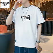 A21以純純棉短袖T恤男夏季潮流寬松靚仔學(xué)生休閑半袖T 白色  L