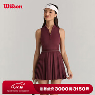 威爾勝（Wilson）官方夏季女士WINNING彈力透氣后背鏤空運動(dòng)網(wǎng)球修身連衣裙 羅亞爾紅-WW00481531WIE 模特背面鏤空處橫條為內衣搭配 L /175/92A