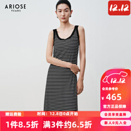 艾諾絲雅詩(shī)【商場(chǎng)同款】2025夏季新品百搭撞色條紋背心裙連衣裙長(cháng)裙40439021 黑白條 L