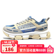 361°運動(dòng)鞋男2024年冬季新款運動(dòng)戶(hù)外防滑耐磨老爹鞋男復古文化鞋 仿古灰藍/淺木色-6761 40