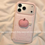 三棲虎少女粉色格紋立體蘋(píng)果適用蘋(píng)果17promax手機殼iphone1615pro毛絨掛繩17甜美14pm簡(jiǎn)約15皮質(zhì)16pro全 標簽粉色格子仿皮帶立體蘋(píng) iPhone16