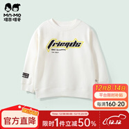 瑁恩·瑁愛(ài)（Mn·Mo）斷碼特價(jià)兒童春秋款純棉衛衣女童長(cháng)袖男童圓領(lǐng)春裝上衣 01#炫酷樂(lè )園(米白) 150 建議身高140cm