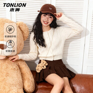 唐獅（TonLion）毛衣女針織開(kāi)衫秋冬季新款女裝小香風(fēng)外套上衣保暖小個(gè)子絞花設計