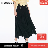 moussy 女裝新品文藝感不規則格紋半身裙028ISA30-3021 025花紋黑色 S